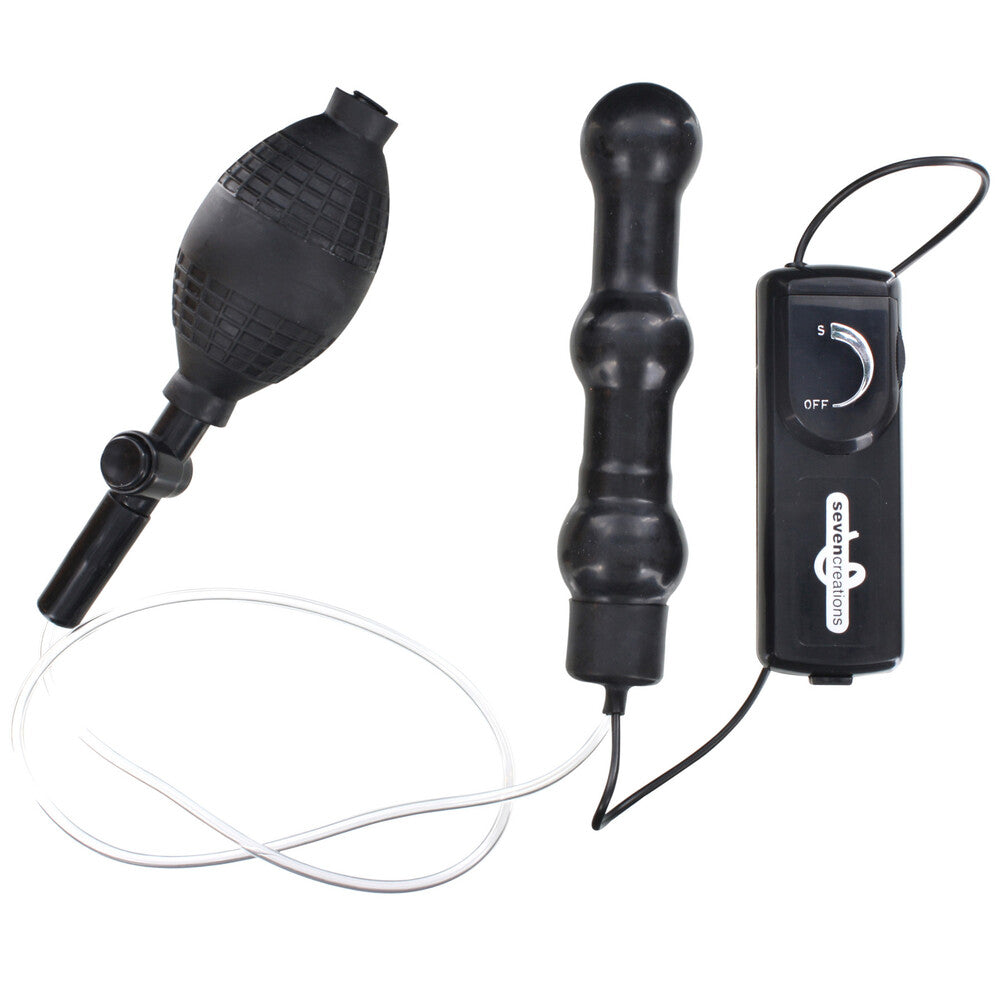 Zepplin Unisex Inflatable Vibrating Anal Wand Black