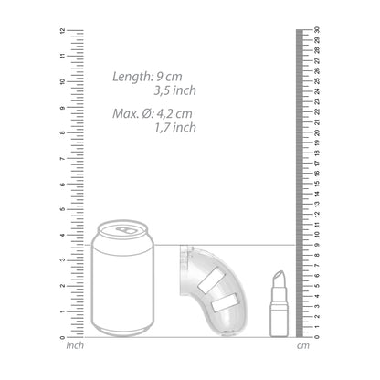 Man Cage 10  Male 3.5 Inch Clear Chastity Cage With Anal Plug