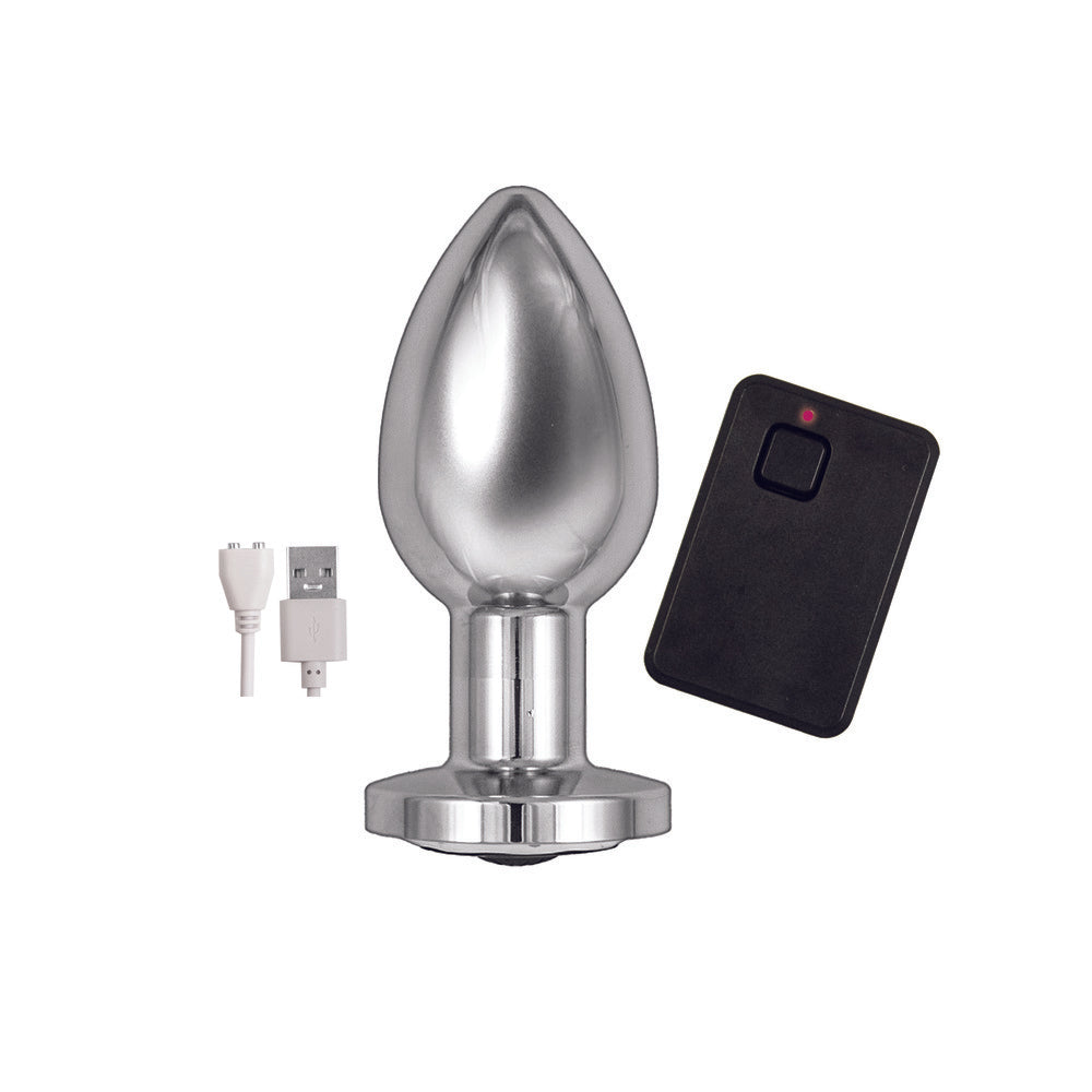 Ass Sation Remote Vibrating Butt Plug Silver