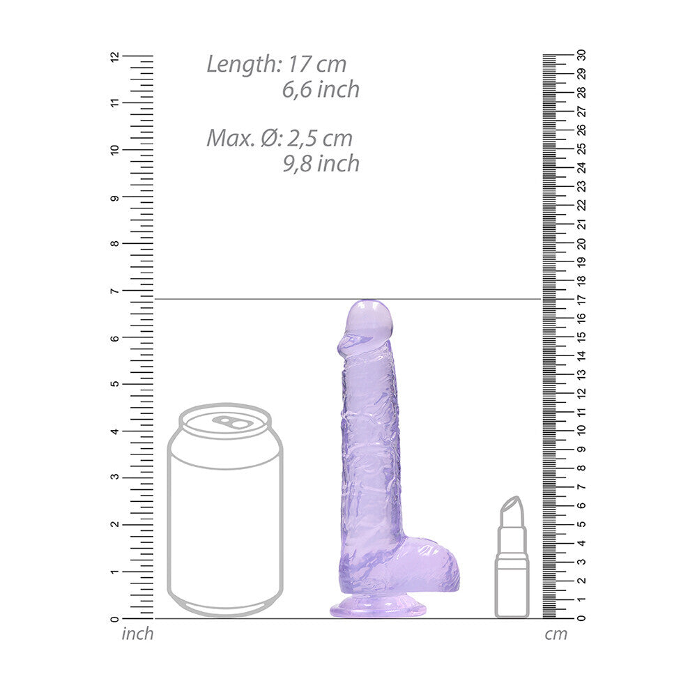 RealRock 6 Inch Purple Realistic Crystal Clear Dildo