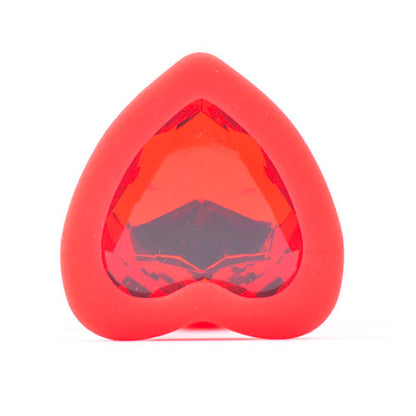 Small Heart Shaped Diamond Base Red Butt Plug